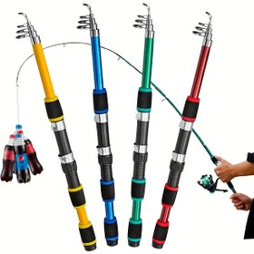 Resim 1.8M/5.91FT Dört Renk Teleskopik Olta, Hafif ve Taşınabilir, Kompakt ve Taşınması Kolay - Başlangıçlar, Seyahatçiler ve Açık Hava Aktiviteleri için Mükemmel. 