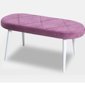 Resim MyMassa Bench Jerika Kumaş Beyaz Ayak 