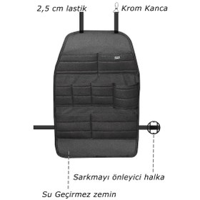 Resim Bod Ecolux Serisi Taytüyü Araba Oto Koltuk Arkası Eşya Düzenleyici Araç İçi Organizer Siyah 