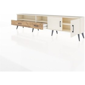 Resim Arges Tv Ünitesi 3 Raflı 2 Çekmeceli 2 Kapaklı 220x30x51 Aytaşı-aytaşı/çam Aytası/atlas Çam - Aytası 