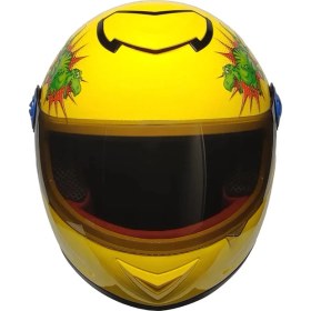 Resim Ebakbak Motosiklet ve Bisiklet Çocuk Kaskı Full Face Pp Material Abs Çocuk Kask Dino Sarı 
