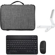 Resim Microcase Lenovo Tab Uyumlu M10 10.1 Tb-x605l Tb-x605f Çanta Bluetooth Klavye Mouse +Tablet Standı - Al8112 