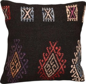 Resim Zehra Abla Halı Yeni El Dokuma Dekoratif Kilim Kırlent Yastık Kılıfı 6545 Çok Renkli 