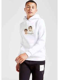Resim Tshirthane Pet Shop Boys Baskılı Unisex Çocuk Kapüşonlu Beyaz Sweatshirt 