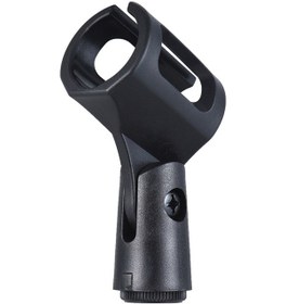 Resim Wezone Siyah Yumuşak Plastik M-2 Kablosuz Mikrofon Tutucusu - 28mm Çap, 3/8" Vida Delikli, Yükseklik Ayarlanabilir 