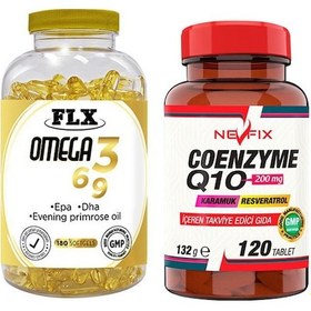 Resim Flx Omega 3-6-9 Balık Yağı 180 Softgel & Nevfix Coenzyme Q10 200 