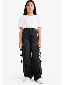 Resim Defacto Kız Çocuk Wide Leg Kargo Geniş Paça Jean Pantolon E6185a825aunm36 Antrasit 