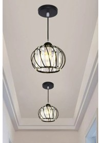 Resim İstanbul Avize Sarkıt Milano Tekli Siyah Metal Kaplama Kristal Taşlı Lüx Avize 