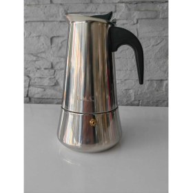 Resim PremiumPort Parlak Çelik Moka Pot 6 Bardak, Şık ve Dayanıklı Kahve Demleme Aracı 