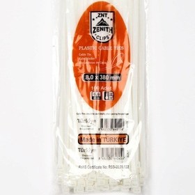 Resim Zenith 8x380 Beyaz Kablo Bağı & Plastik Kelepçe & Cırt Kelepçe 10 
