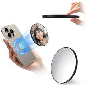 Resim Dofolink Siyah Metal Ve Akrilik Magsafe Manyetik Arka Cep Telefonu Önbakım Aynası, Taşıma Kutusu Ve Manyetik Çember İçerir 