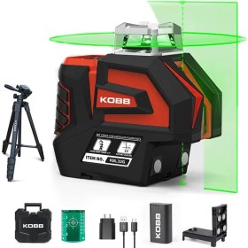 Resim Kobb KBL32GTP Profesyonel Li-Ion Yatay 360° ve Dikey Otomatik Hizalamalı Yeşil Nokta Şakül ve Çapraz Çizgi Lazer+Tripod 