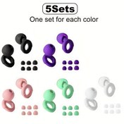 Resim 5 Set - Her Renk İçin Bir Set Uyku İçin Silikon Kulak Koruyucuları, Kulak Uçları XS S M L, Yüzme, İş, Konserler İçin Yeniden Kullanılabilir Kulak Koruyucuları, Bir Çeşit Renk Mevcut 