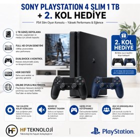 Resim Sony Playstation 4 Slim 1 Tb Oyun Konsolu (Ithalatçı Garantili) + Yeni Nesil 2.kol Hediye 