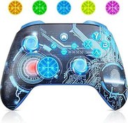 Resim [Need to Upgrade] LED Lighting Controller for Xbox Wireless, Custom Game Controller for Xbox One, Xbox Series X/S, Xbox One X/S, iOS, Android, PC Gamepad with Upgraded Trigger, TURBO, Macro Function 