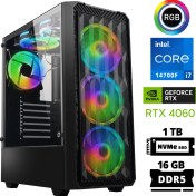Resim Xaser Delux X82 I7 14700F 16GB Ddr5 Ram 1tb M.2 Nvme SSD 8gb RTX4060 Masaüstü Oyuncu Bilgisayarı 