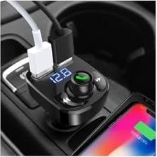 Resim Araç Fm Transmitter 5.0 Bluetooth Araç Kiti Usb Mp3 Sd Kart Flash Için Uygun Çakmaklık Girişli 0690X8 