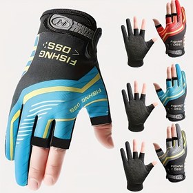 Resim 1 Çift Olta Eldiveni, Yarım Parmak Dayanıklı Eldiven, Serin ve Kaymaz Solunabilir, Bisiklet ve Olta Outdoor Aktiviteleri için, Polyester Kumaş, Dokuma, El Yıkama, Kapanma Tipi: Çıt Çıt, Renk: Mavi, Sevgililer Günü, Noel, Yılbaşı, Cadılar Bayramı, Paskalya için Uygun, Güç Gerekli Değil 