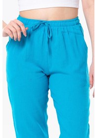 Resim Eliş Şile Bezi Şile Bezi Çift Cepli Unisex Yazlık Pantolon Turkuaz Trkz-turkuaz Turkuaz 