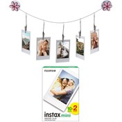 Resim Fujifilm Instax Tüm Mini Makineler Ile Uyumlu 20'li Film Ve 5'li Resim Askısı 