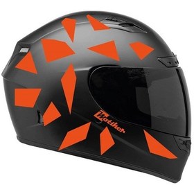 Resim Kare Neon Turuncu Kamuflaj Kask Sticker Modeli 