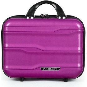 Resim Polo&sky Azra Model Mor Pp Polipropilen Kırılmaz 2'li Kabin Boy + Makyaj Valiz Seti Mor 