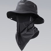 Resim 2 Takım Açık Geniş Kenar Güneş Şapkaları, Düz Renk Katlanabilir Kenar, Plaj Balıkçılık Şapkası, Plaj Balıkçılığı Yürüyüşü için Uygun, Solunabilir Çekme Kapatma ile, Unisex, Esnek Solunabilir Mesh Yüz Maskesi Böcekleri Engelleme, Pilsiz 