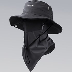 Resim 2 Takım Açık Geniş Kenar Güneş Şapkaları, Düz Renk Katlanabilir Kenar, Plaj Balıkçılık Şapkası, Plaj Balıkçılığı Yürüyüşü için Uygun, Solunabilir Çekme Kapatma ile, Unisex, Esnek Solunabilir Mesh Yüz Maskesi Böcekleri Engelleme, Pilsiz 