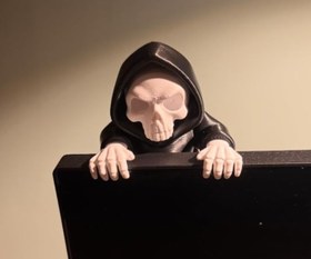 Resim HOUSETREND PC Monitör aksesuarı Ölüm Meleği İzleme Arkadaşı figür biblo Grim Reaper Monitor Buddy 