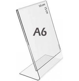 Resim A6 L-Tipi Dikey Şeffaf Föylük Menü lık Broşürlük Etiketlik 