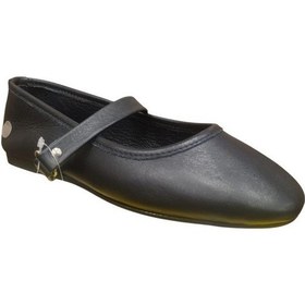 Resim Mammamia D25ya-7100 Yumuşak Deri Kadın Babet Ayakkabı Siyah 