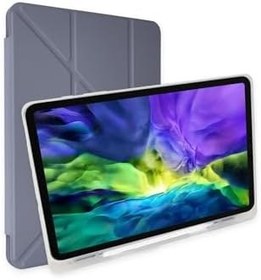 Resim Fogy Ipad 10. Nesil 10.9" 2022 ile Uyumlu Kalem Bölmeli Trifolding Seri A2696 A2757 A2783, Lavender 