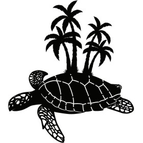 Resim Kaplumbağa ve Palmiyeler 60X66 cm Lcst [lcst] 