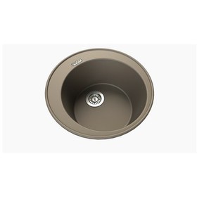 Resim Polex Cristalüx Granit Evye P-06 Toprak Tezgah Altı Ve Tezgah Üstü Oval Mutfak Evyesi 51.5x51.5 CM 