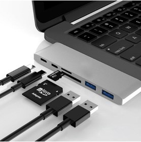 Resim Ally Mobile Ally 6 İn1 Usb-C Hub Daul USB 3.0 Type-C Şarj Kart Reader Çoğaltıcı Hub 