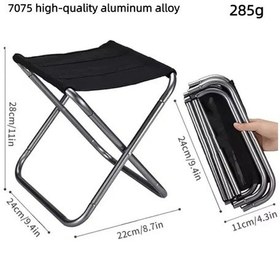 Resim Ambition Taşınabilir Katlanabilir Sandalye Açık Mini Kamp Plaj Siyah 