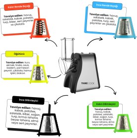 Resim Tigrecook Tıgrecook 5'i 1 Arada Otomatik Doğrayıcı ve Dilimleyici Makine -Rende- Salata Makinesi 