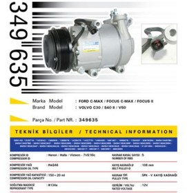 Resim KALE Ford Klima Kompresoru Focus C Max Focus II 2.0 Benzinli Volvo C30 C30 (533): 1.6 C30 (533): 1.8 06> 