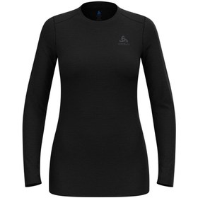 Resim Odlo Merino 160 Uzun Kollu Termal Kadın Üst İçlik Siyah 