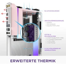 Resim Nzxt N9 Z890 - Core Ultra Için Intel Z890 Lga 1851 Atx Oyun Anakartı (Seri 2) - 20+1+1, Ddr5, 5x M.2, Pcıe 5.0, Wi-Fi 7, 5gbe, Thunderbolt 4 - Rgb, Tam Metal Kapak - Beyaz Pcb 
