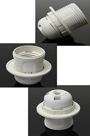 Resim E27 Beyaz Dişli Duy -Avize Duy,Masa lambası Duyu, Abajur Duyu 