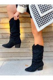 Resim irmona Terry Siyah Dana Süet Siyah TabanKörüklü Dallas Çizme 