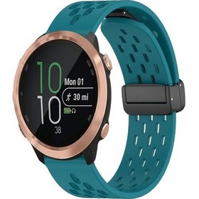 Resim Sones Garmin Forerunner 645 20mm Katlanır Manyetik Toka Silikon Saat Kordonu 