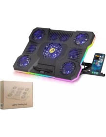 Resim Hadron DCXA21 Notebook Soğutucu 9-Fan + Telefon Standı 14-18 Rgb Siyah 