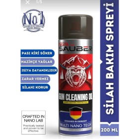 Resim PROSAÜBER Pro Sauber Gun Cleaning Oil Silah Bakım Spreyi 200 ml | Pas & Kir Sökücü | Koruyucu Yağ 