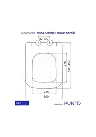 Resim Punto Duroplast Kare Yavaş Kapanan Klozet Kapağı 