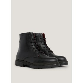 Resim Tommy Hilfiger Deri Siyah Erkek Bot Comfort Cleated Thermo Lth Boot 