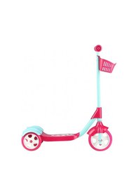 Resim Scooter - Oyuncak Sepetli Frenli 3 Tekerlekli - Pembe 