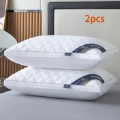 Resim Uyku sırasında çökmesini önlemek ve boyun desteği sağlamak için tasarlanmış 2 yüksek kaliteli uyku yastığı. Yumuşak ve rahat, makinede yıkanabilir, evde, yatak odasında ve otel kullanımı için mükemmel - tüm mevsimler için mükemmel bir hediye 