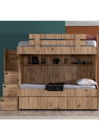 Resim Setaymobilya Ranza, Viva Yavru Yataklı Ranza, Viva Merdivenli 3 Lü Ranza 